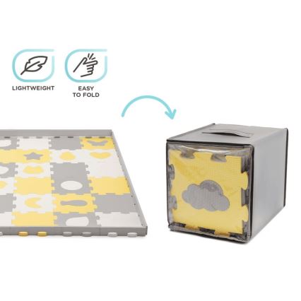 KINDERKRAFT - Penasta slagalica LUNO, 30 kom, siva/žuta