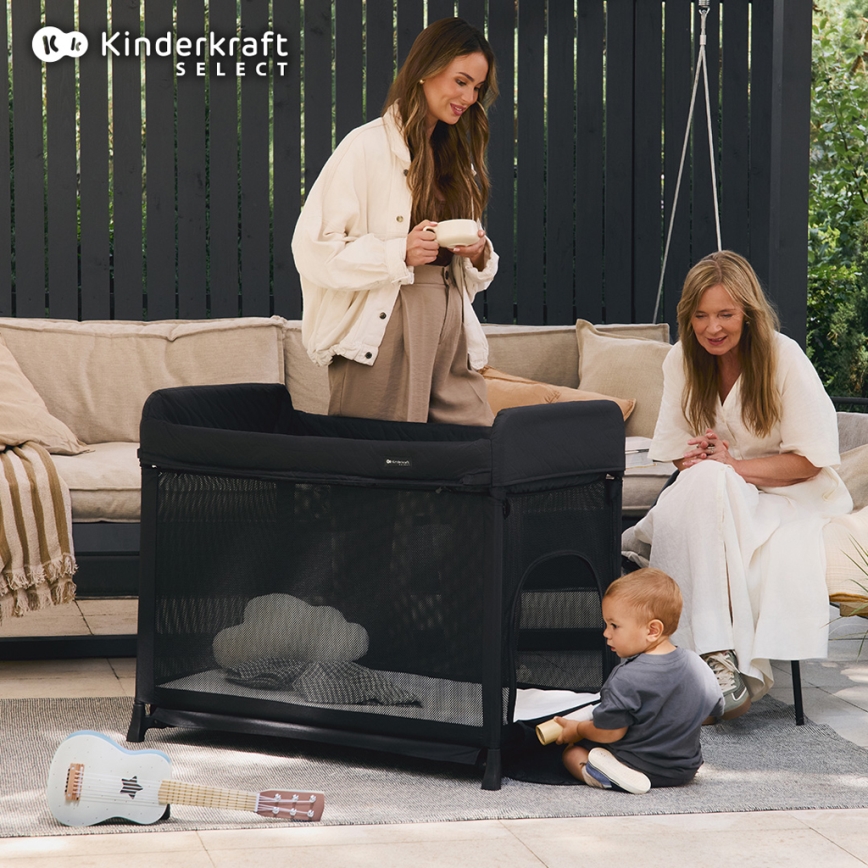 KINDERKRAFT SELECT - prenosni krevetić MOON DREAM, crne boje