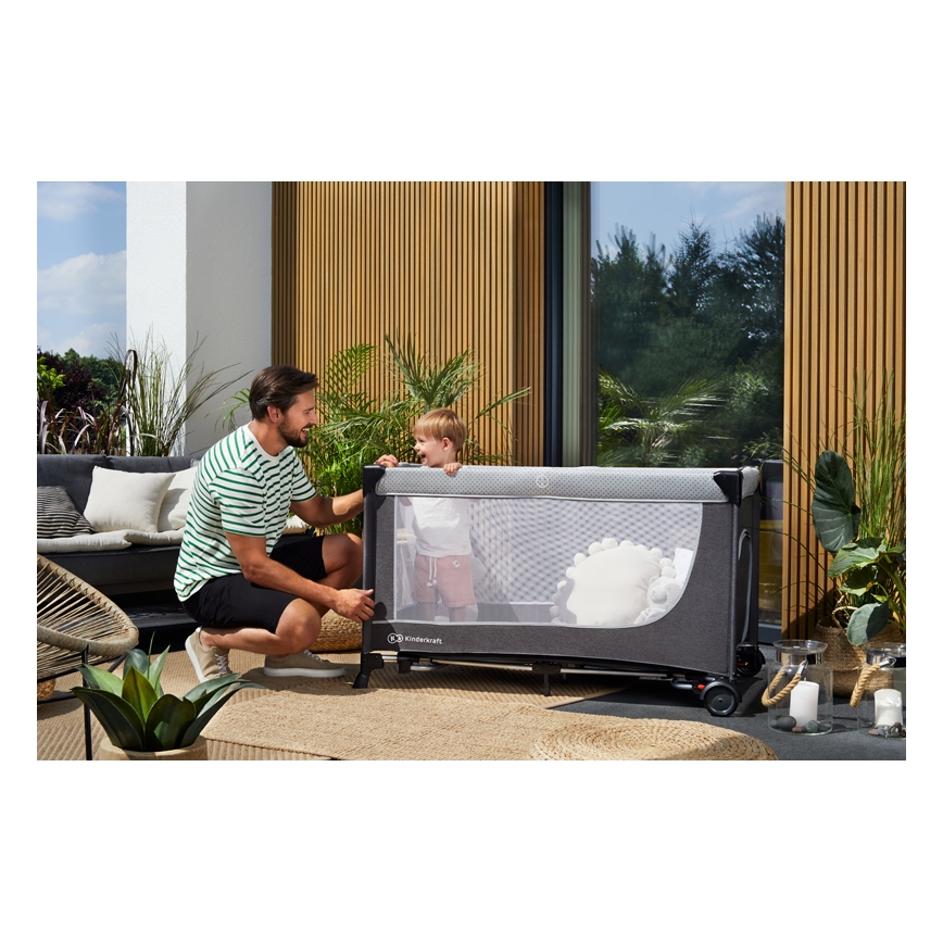 KINDERKRAFT SELECT - Putni krevetić LEODY sivi