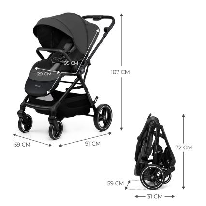 KINDERKRAFT SELECT - Sportska kolica YOXI Moonlight grey