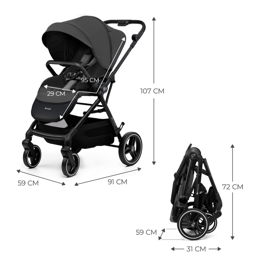 KINDERKRAFT SELECT - Sportska kolica YOXI Moonlight grey