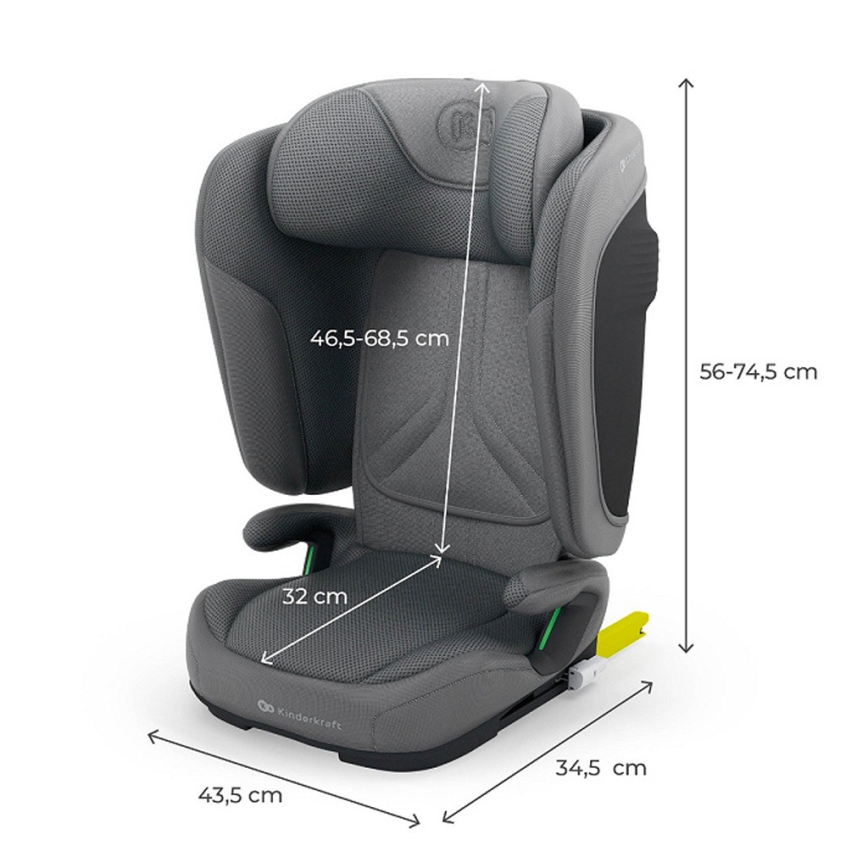 KINDERKRAFT - Sklopivo autosedište UNITY 2 i-Size 100-150 cm sivo