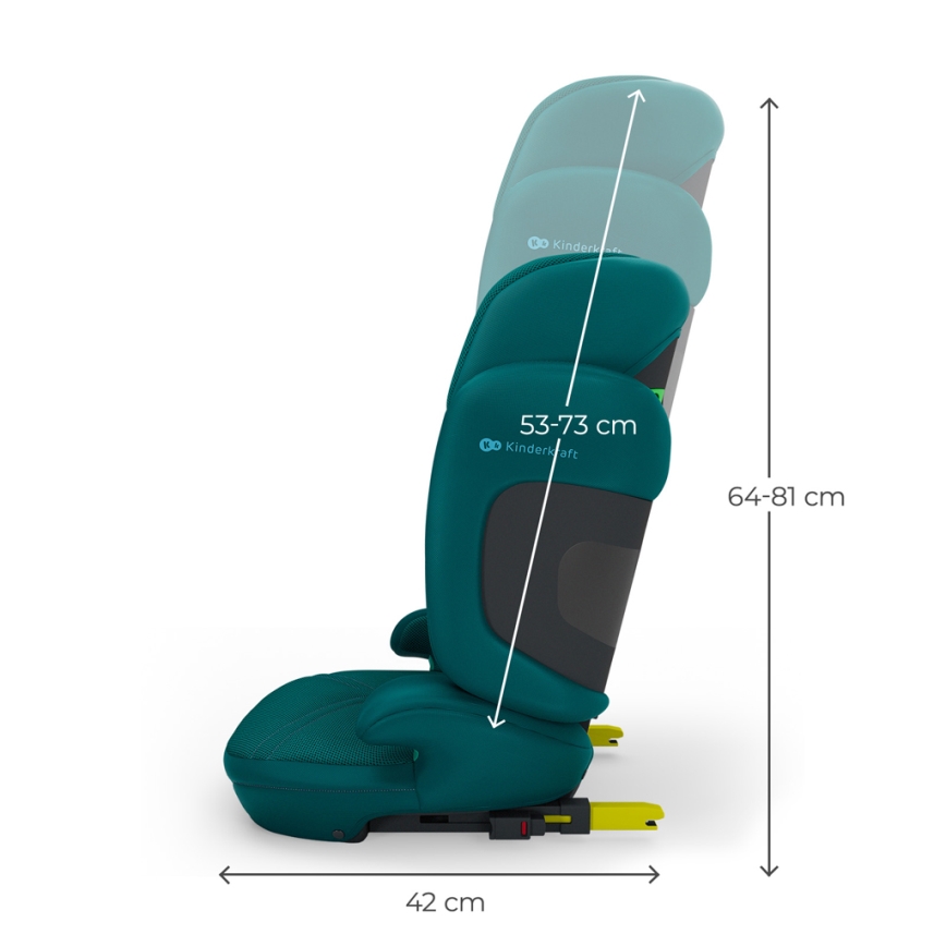 KINDERKRAFT - Sklopivo dečije autosedište XPAND 2 PRO 100-150 cm tirkizno