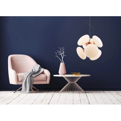 Elegantni luster na lanku STELLAR, 6xG9/4W/230V, roze zlato