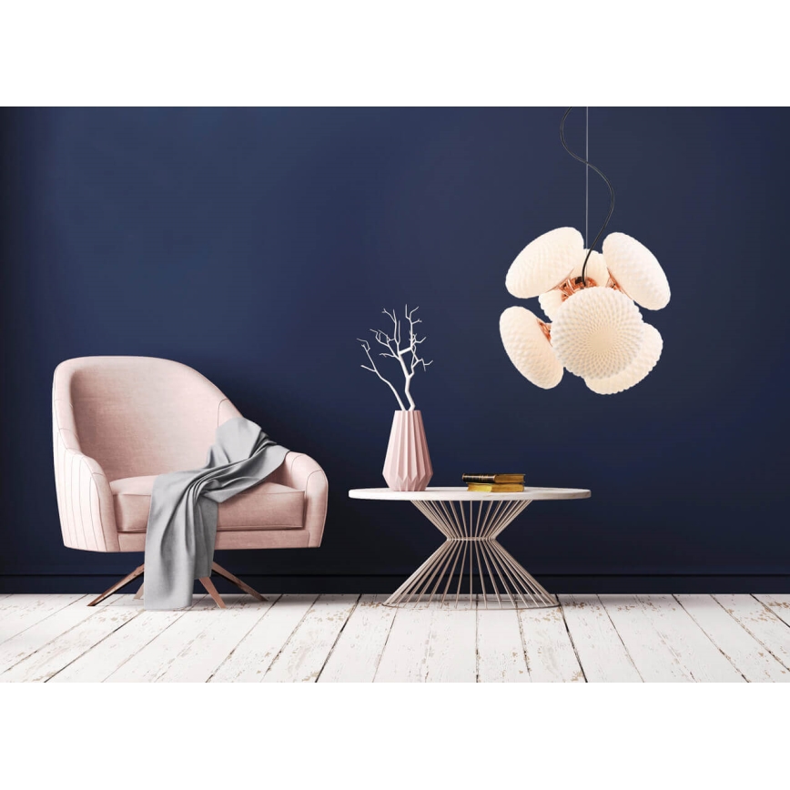 Elegantni luster na lanku STELLAR, 6xG9/4W/230V, roze zlato