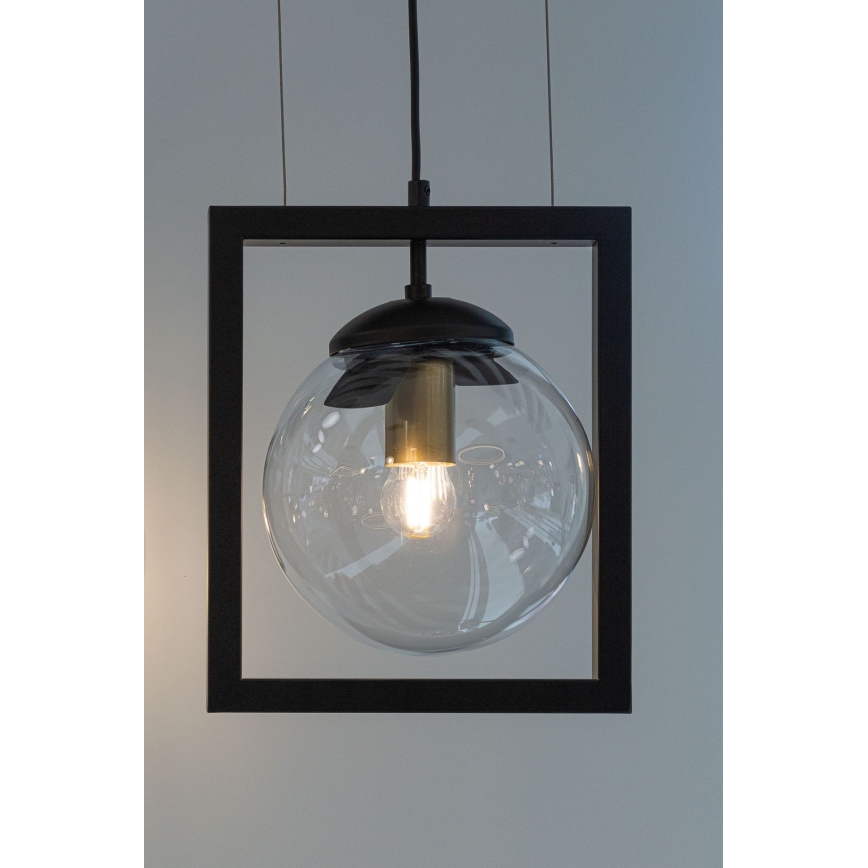 Luster na sajli REY 1xE27/7W/230V, crne boje