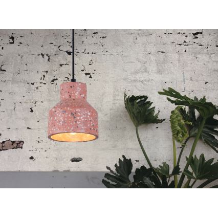 Luster na sajli RESIN 1xE27/11W/230V ružičasta/crna