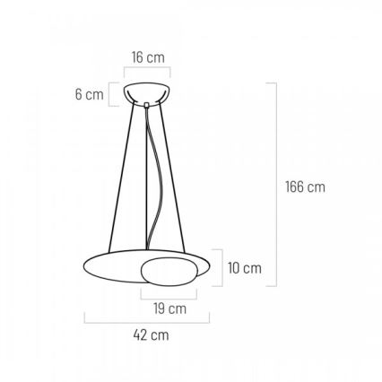 LED luster na sajli PETIT LED/12W/230V crna