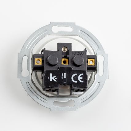 Kliklap - Dupla retro kućna utičnica sa ramom 230V snežno bela