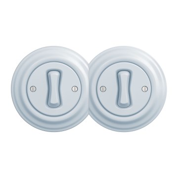 Kliklap - Dupli retro jednopolni prekidač sa okvirom br. 1, plavi