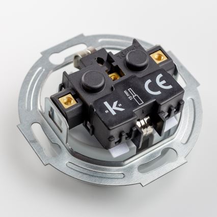 Kliklap - Dvostruka retro kućna utičnica sa okvirom SCHUKO 230V siva