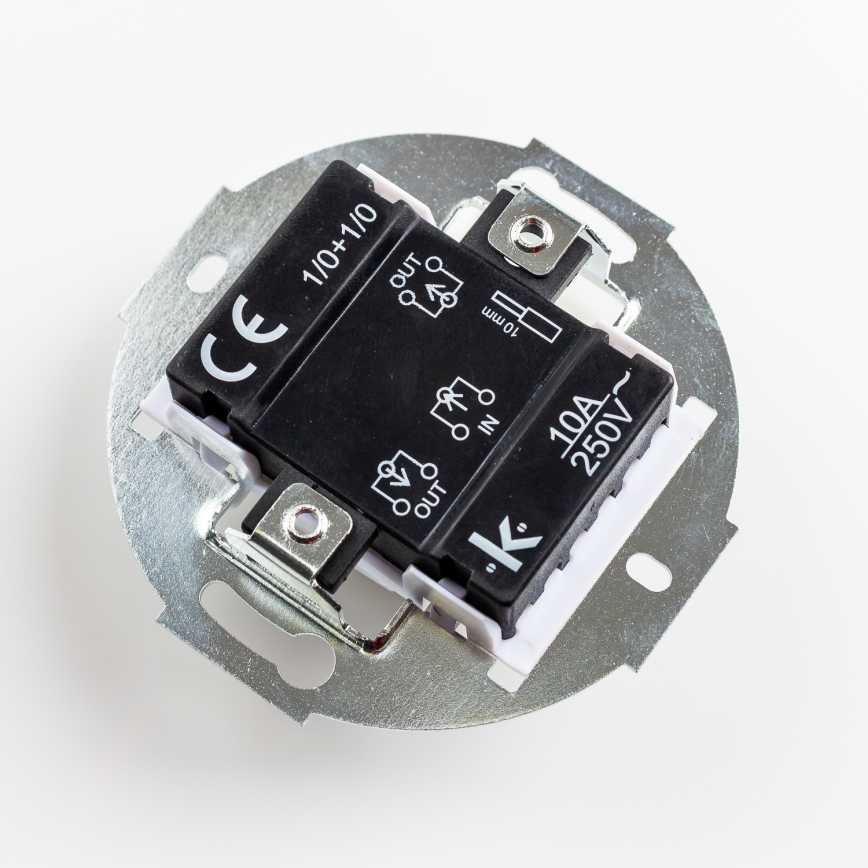 Kliklap - Retro dvostruki prekidač bez okvira, crne boje