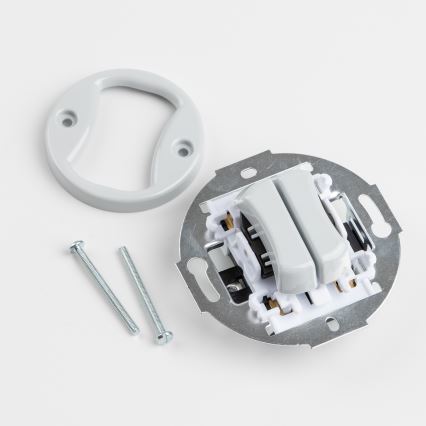 Kliklap - Retro dvostruki prekidač za stepenište bez okvira br. 6+6 siva