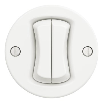 Kliklap - Retro dvostruko dugme bez okvira snežno belo
