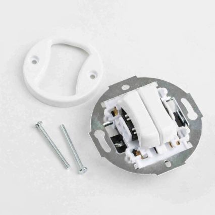 Kliklap - Retro dvostruko dugme bez okvira snežno belo