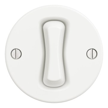 Kliklap - Retro jednopolni prekidač bez okvira br. 1 snežno bela