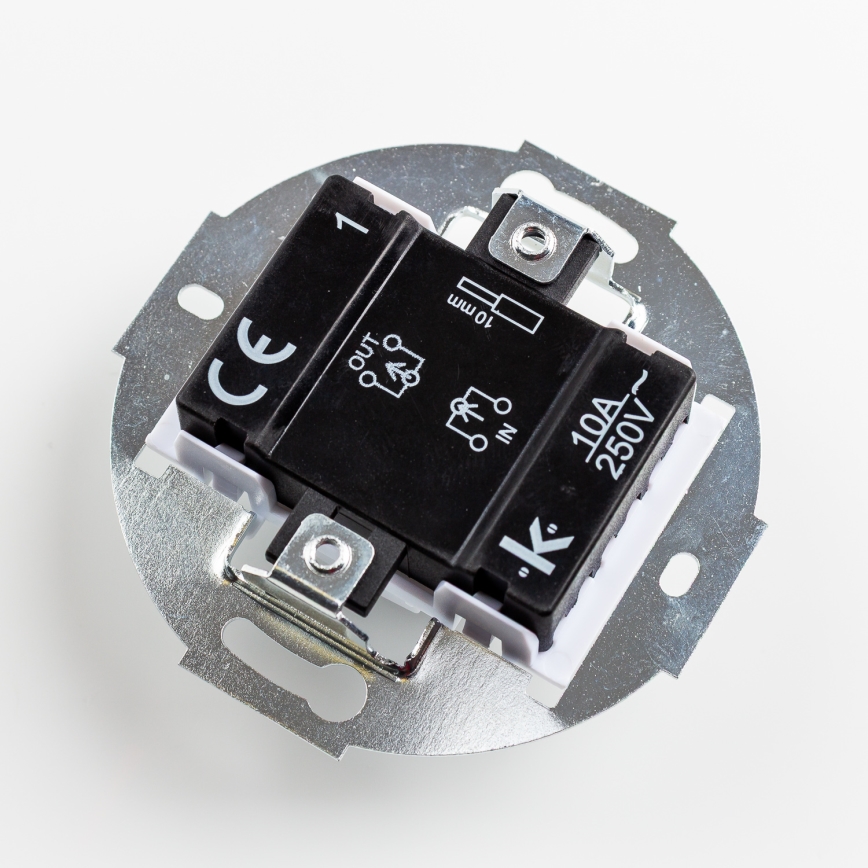 Kliklap - Retro jednopolni prekidač br. 1 i SCHUKO utičnica 230 V sa belim keramičkim okvirom