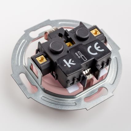 Kliklap - Retro jednopolni prekidač br. 1 i utičnica SCHUKO 230V sa ramom, staroružičasta