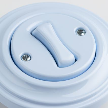 Kliklap - Retro jednopolni prekidač sa okvirom br. 1, plave boje