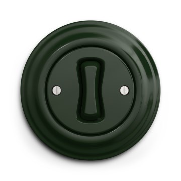 Kliklap - Retro jednopolni prekidač sa okvirom br. 1, zelene boje