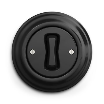 Kliklap - Retro jednopolni prekidač sa ramom br. 1, crne boje