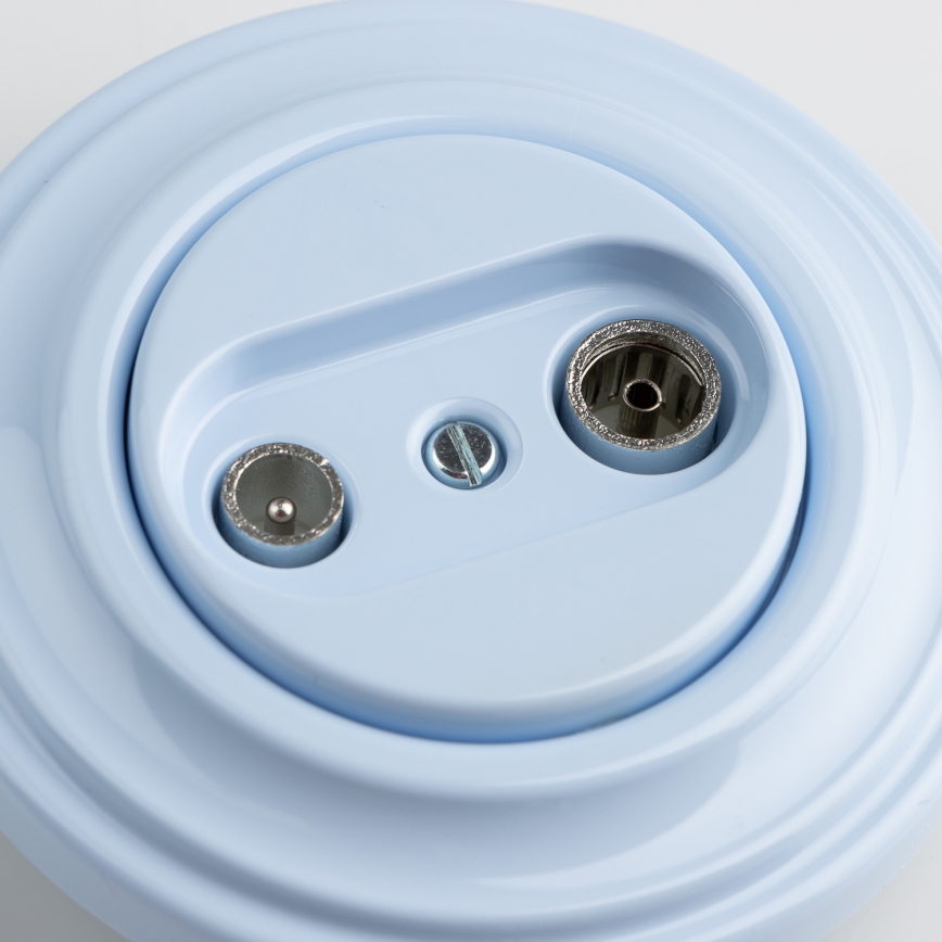 Kliklap - Retro korisnička TV+R utičnica (krajnja) sa ramom, plava