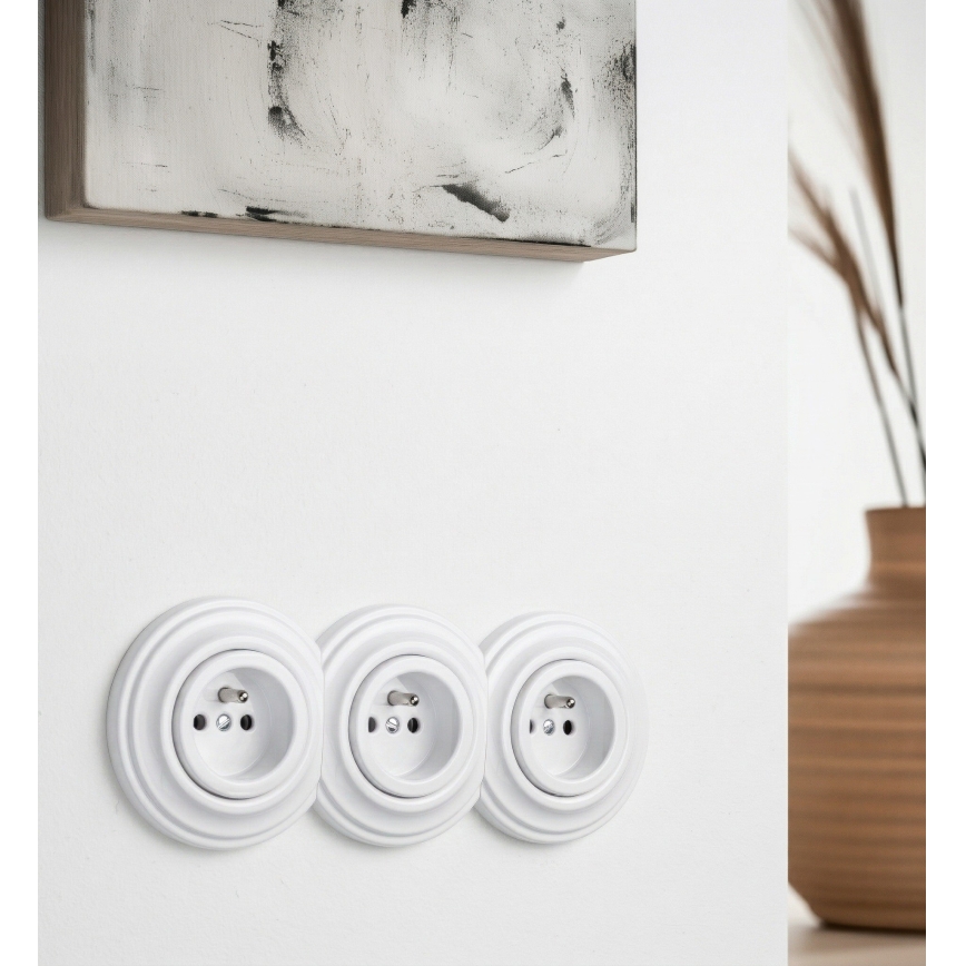 Kliklap - Retro krajnji okvir, snežno-beli