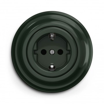 Kliklap - Retro kućna SCHUKO utičnica sa okvirom 230V/16A, zelena