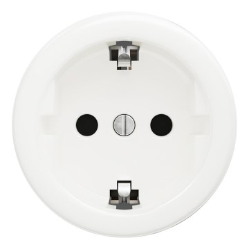 Kliklap - Retro kućna utičnica bez okvira SCHUKO 230V/16A snežno bela