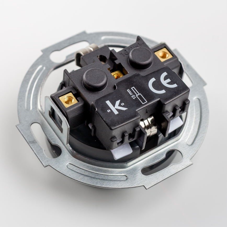 Kliklap - Retro kućna utičnica sa okvirom SCHUKO 230V/16A, antracit