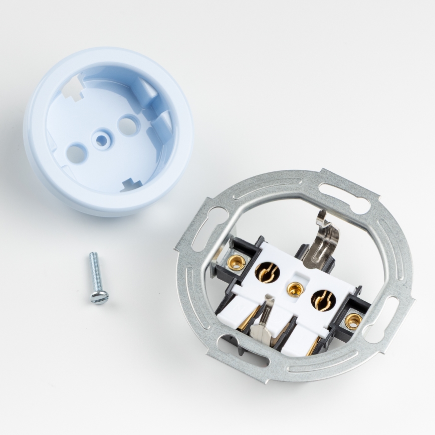 Kliklap - Retro kućna utičnica sa okvirom SCHUKO 230V/16A plava