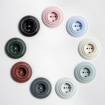 Kliklap - Retro kućna utičnica sa okvirom SCHUKO 230V/16A plava