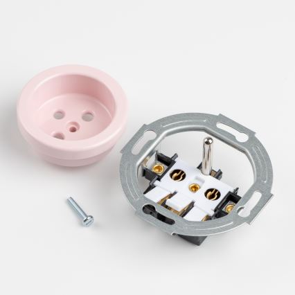 Kliklap - Retro kućna utičnica sa ramkom 230V, staroružičasta