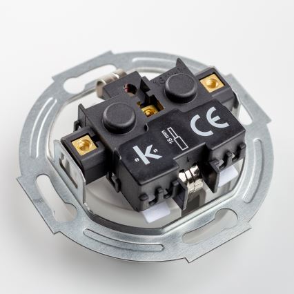 Kliklap - Retro kućna utičnica sa ramom SCHUKO 230V/16A, snežno bela