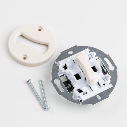 Kliklap - Retro prekidač za stepenište sa okvirom br. 6, bež