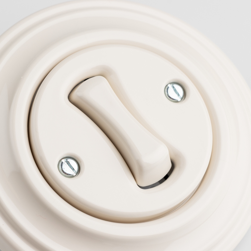 Kliklap - Retro prekidač za stepenište sa okvirom br. 6, bež