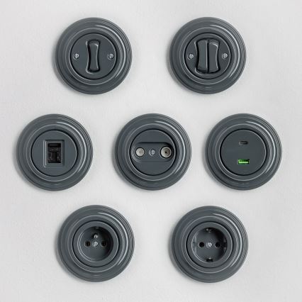 Kliklap - Retro stepenišni prekidač bez okvira br. 6 antracit