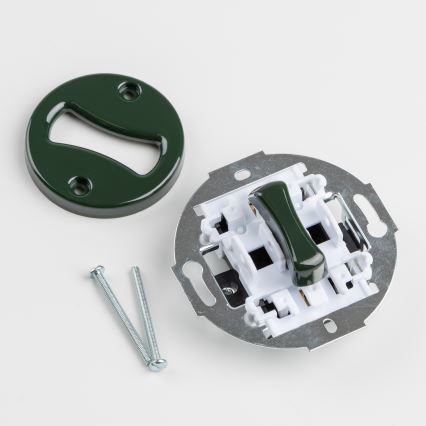 Kliklap - Retro stepenišni prekidač sa okvirom br. 6, zelene boje