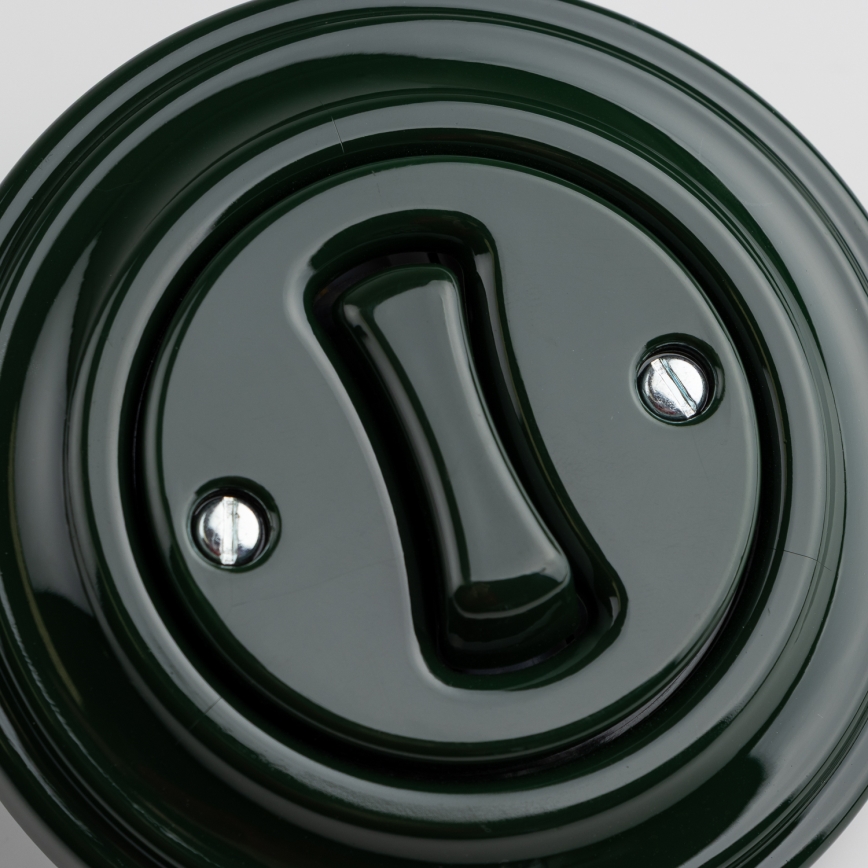 Kliklap - Retro stepenišni prekidač sa okvirom br. 6, zelene boje