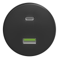 Kliklap - Retro USB utičnica A+C bez okvira antracit