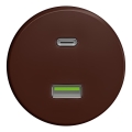 Kliklap - Retro USB utičnica A+C bez okvira, braon