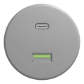 Kliklap - Retro USB utičnica A+C bez okvira siva