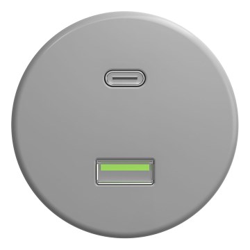 Kliklap - Retro USB utičnica A+C bez okvira siva