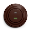 Kliklap - Retro USB utičnica A+C sa braon okvirom