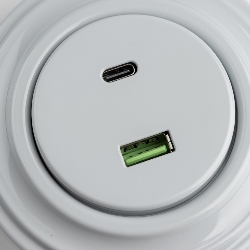 Kliklap - Retro USB utičnica A+C sa okvirom siva