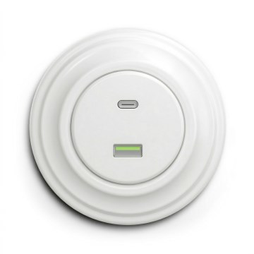 Kliklap - Retro USB utičnica A+C sa okvirom, snežno bela