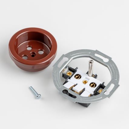 Kliklap - Retro zidna utičnica bez okvira 230V braon