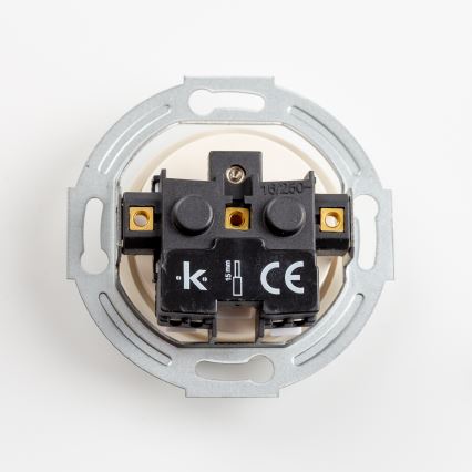 Kliklap - Trojna retro kućna utičnica sa okvirom 230V bež