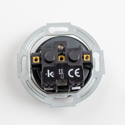 Kliklap - Trostruka retro kućna utičnica sa ramom 230V antracit