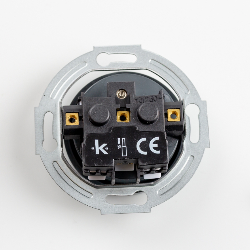 Kliklap - Trostruka retro kućna utičnica sa ramom 230V antracit